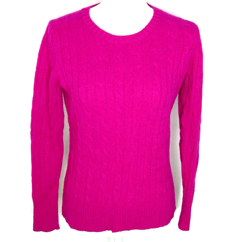 JCP Merino Wool Blend Scoop Neck Cable Sweater